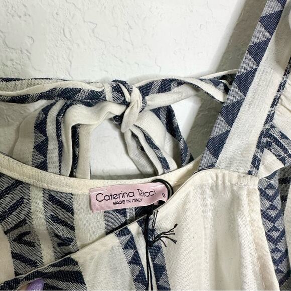 Caterina Ricci Cotton Striped Dress Small - Picture 3 of 4